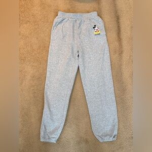 Disney Light Gray Joggers with Mickey Mouse
